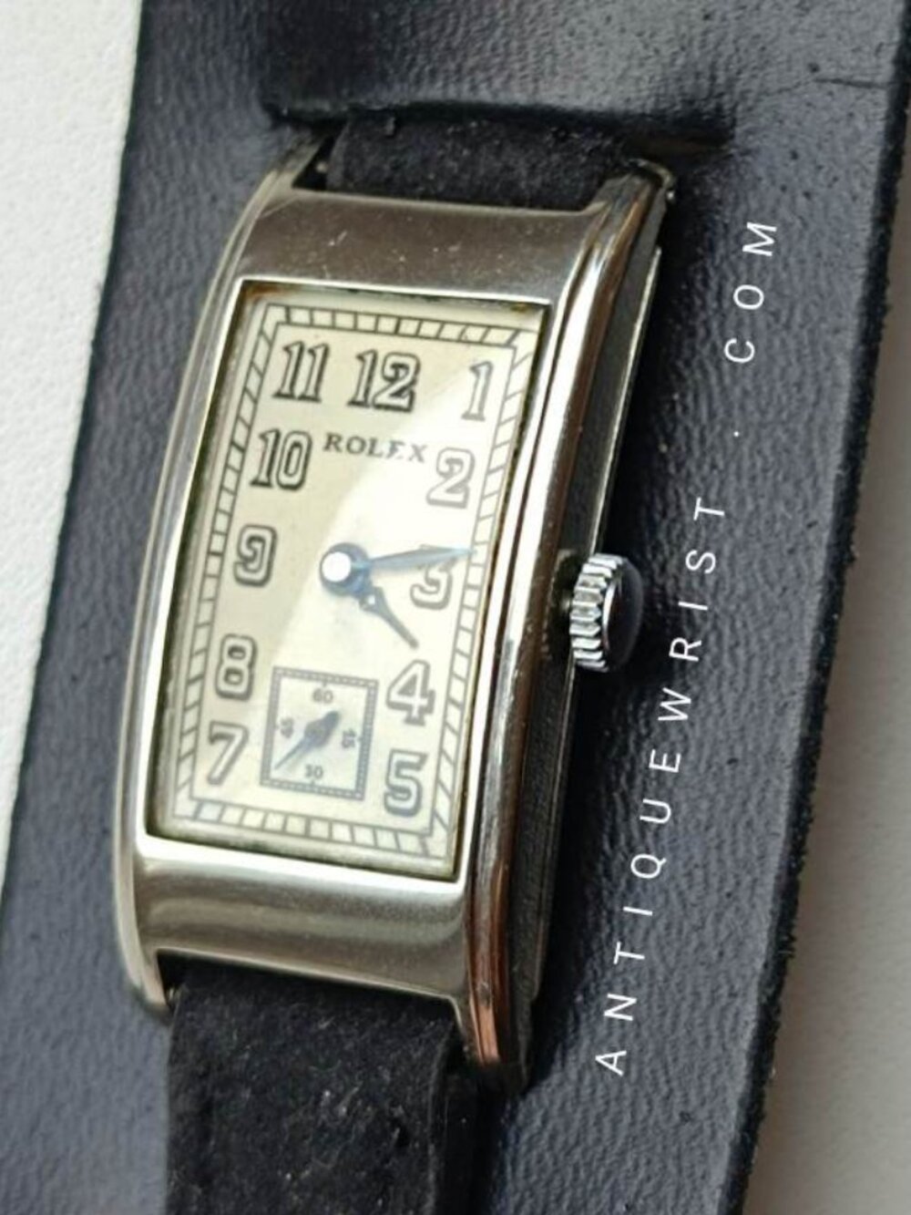Rolex Art Deco vintage tank wristwatch 1930 ivory dial
